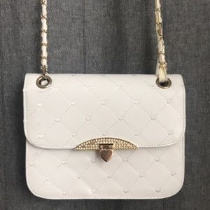 Quilted Cross Body Bag, Heart Detailing